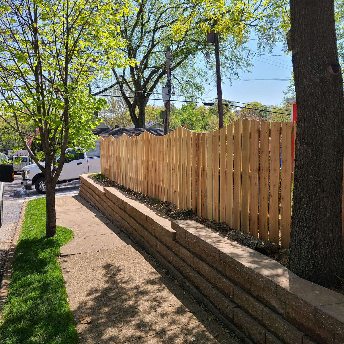 fence along sidewalk