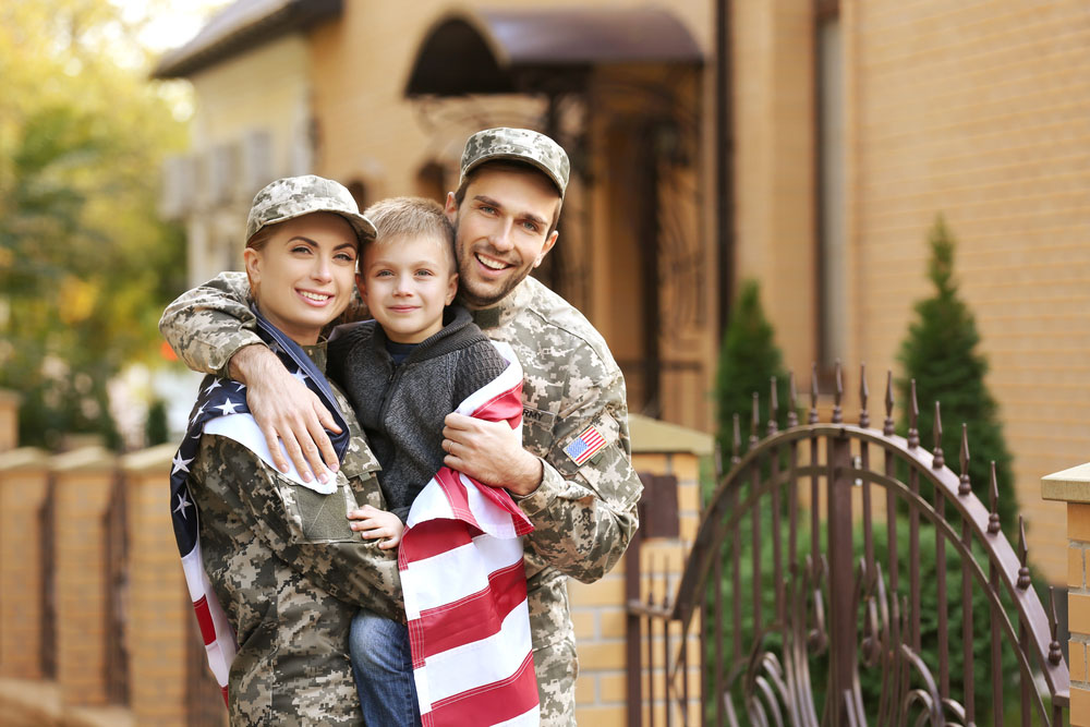 military family looking happy